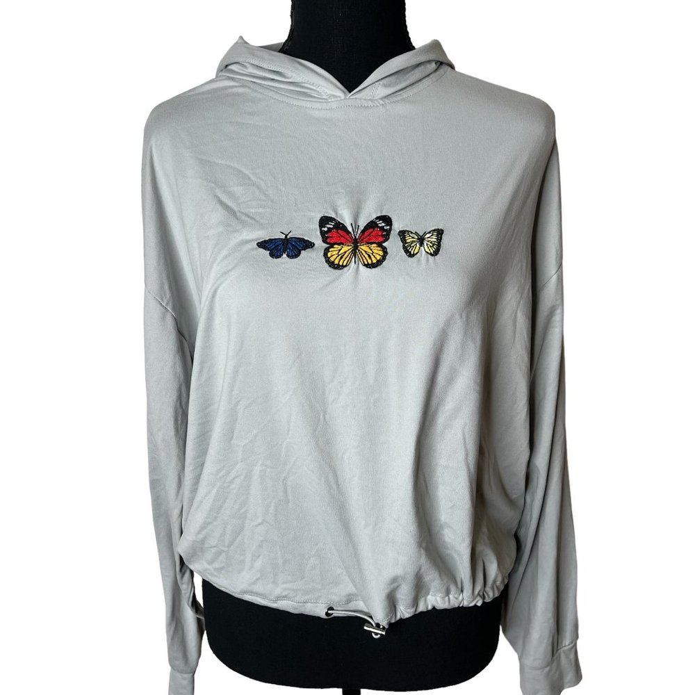 UK2LA Butterfly Embroidered Hooded Long Sleeve Size‎ Small